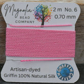 Pink Petal Griffin Silk Cord – Hand‑Dyed Thread for Knotting, Jewelry Making, Pendant Stringing